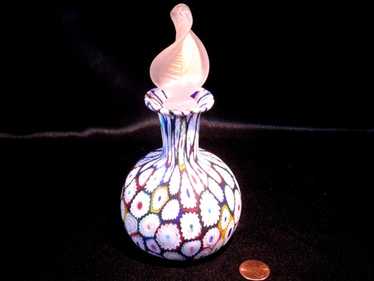 perfume bottle・MURANO，ミルフィオリ・イタリア製 Murano Glass Millefiori Decorative Perfume Bottle, 24k gold