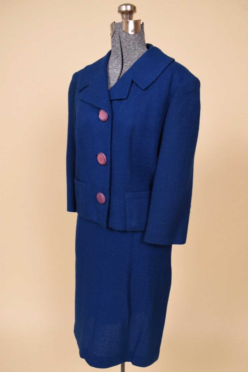 Blue 50s Suit Jacket and Skirt Set By Lane Shops,… - image 2
