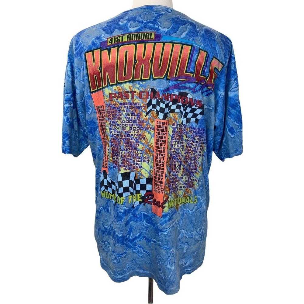NASCAR Vintage NASCAR T-Shirt XL Blue Tie Dye Kno… - image 3