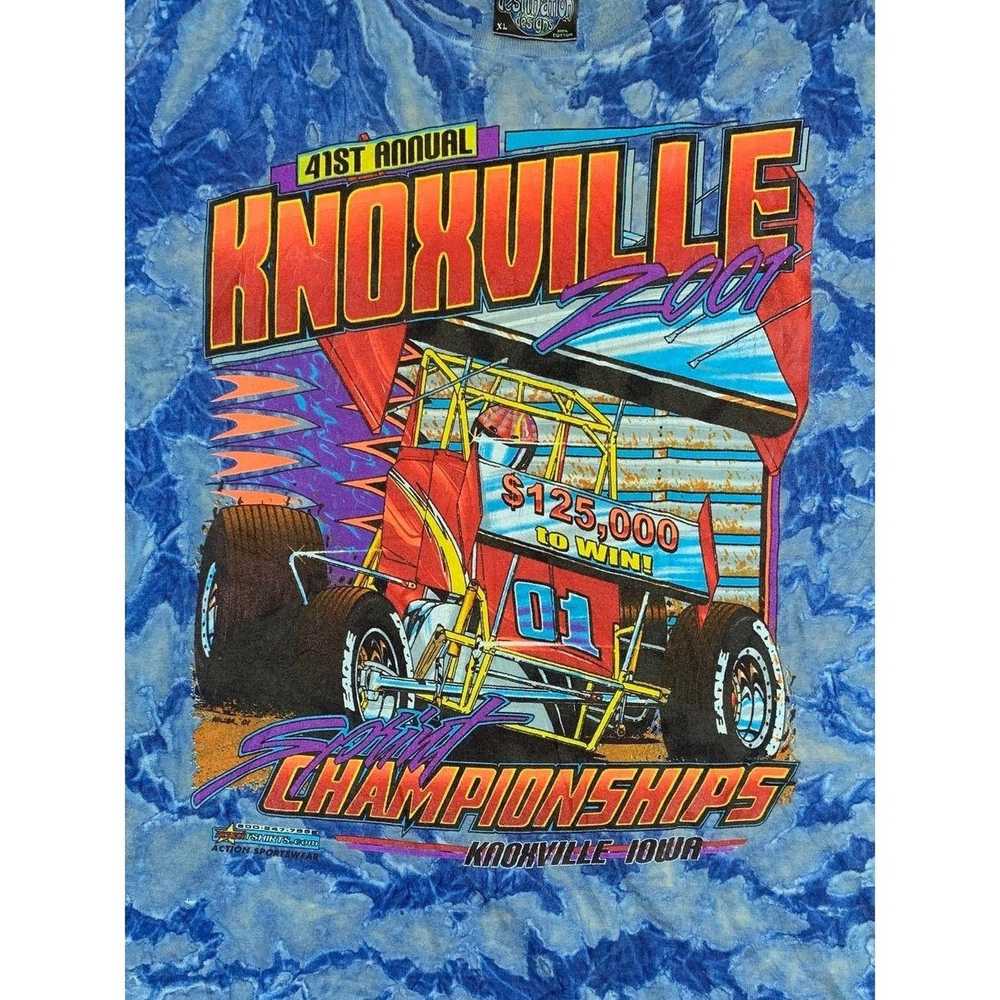 NASCAR Vintage NASCAR T-Shirt XL Blue Tie Dye Kno… - image 4