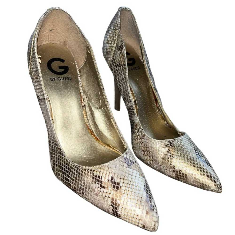 Guess ꕥ G by Guess golen snake print point toed h… - image 3