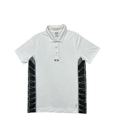 Oakley Oakley White Jersey Polo Shirt Center Logo