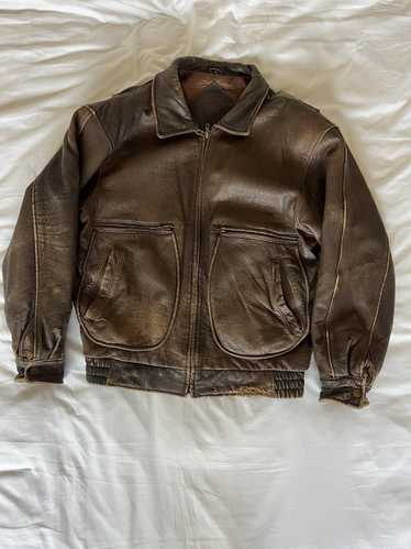 Vintage 90s Thrashed Lambskin Leather Aviator Jack