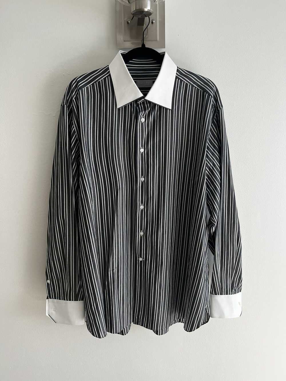 Stefano Ricci Mens Dark Grey Striped Salerno Shirt - image 1