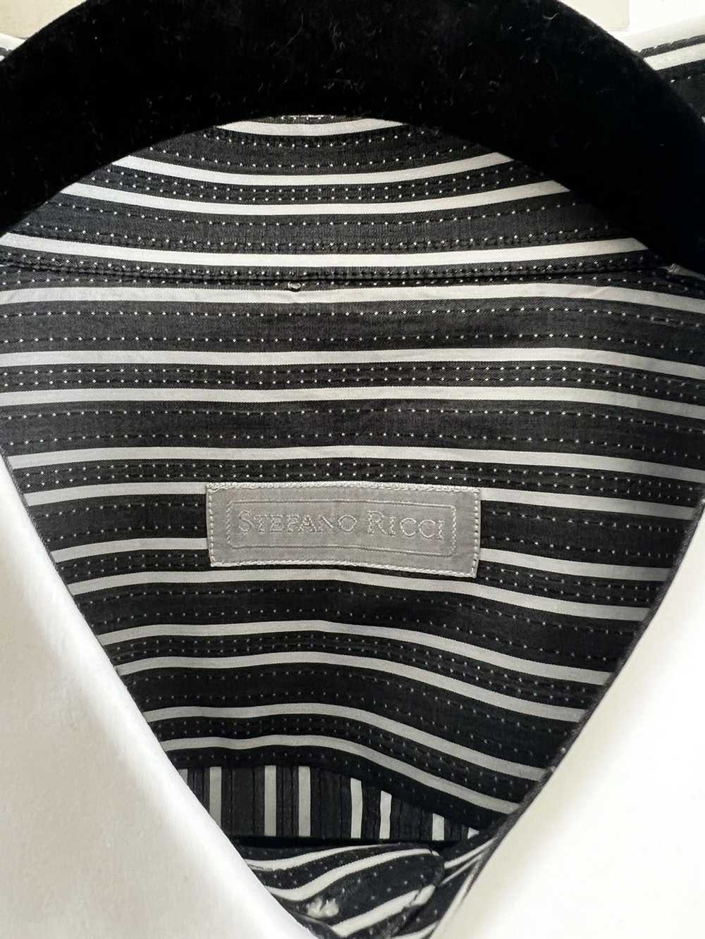 Stefano Ricci Mens Dark Grey Striped Salerno Shirt - image 2
