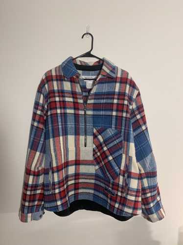 Designer × WE11DONE Zip Front Check Wool Shirt