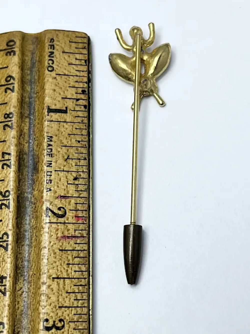 Vintage Rhinestone Bug Insect Stick Pin - image 5
