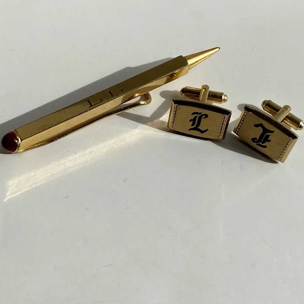 Hickok Cufflinks and Tie Clip - Engraved with Ini… - image 5