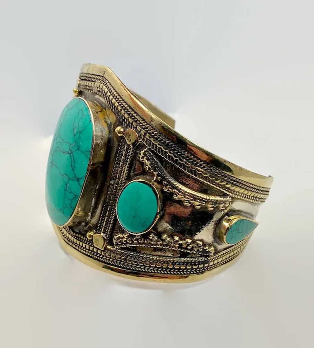 Kuchi Cuff, Afghan, Vintage Bracelet, Composite J… - image 4