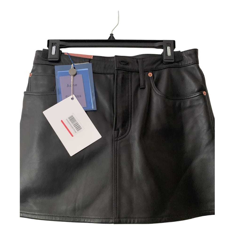 Acne Studios Blå Konst leather mini skirt - image 1