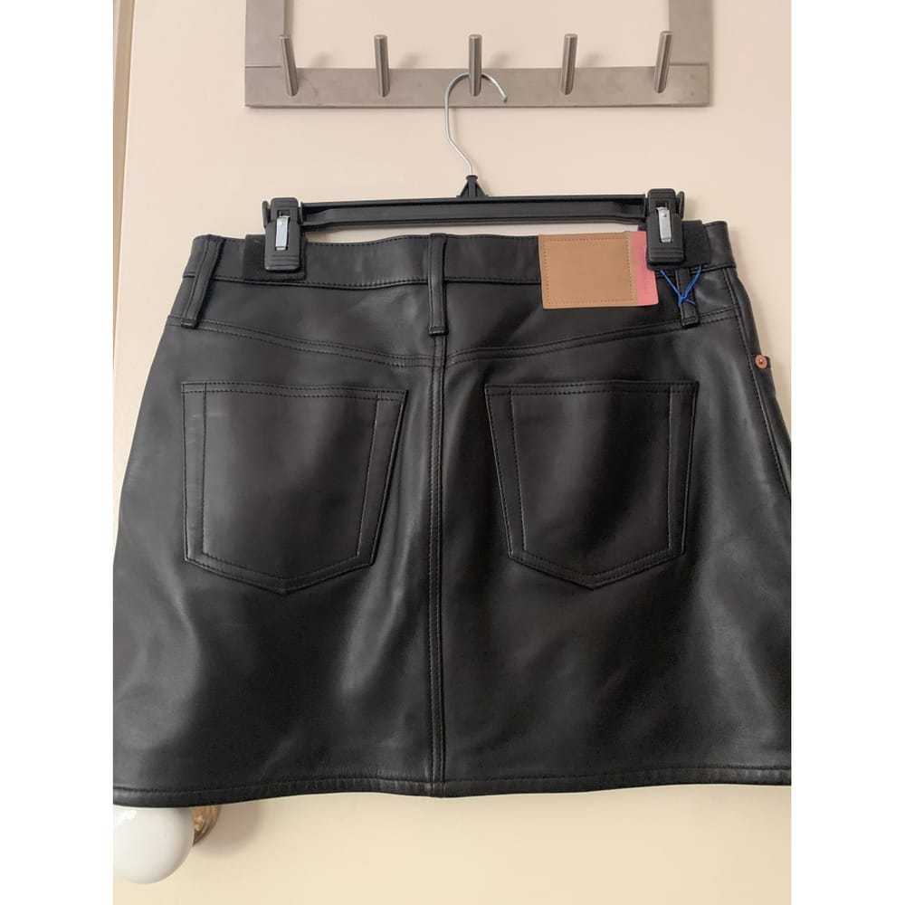 Acne Studios Blå Konst leather mini skirt - image 2