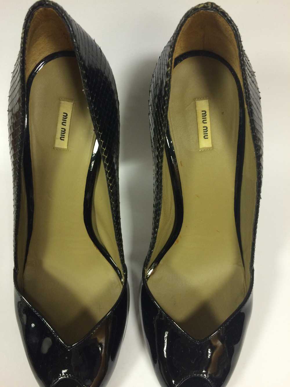 Miu Miu MIU MIU Black Python and Patent Leather P… - image 4