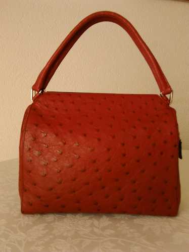 Prada Prada Red Ostrich leather Handbag - image 1