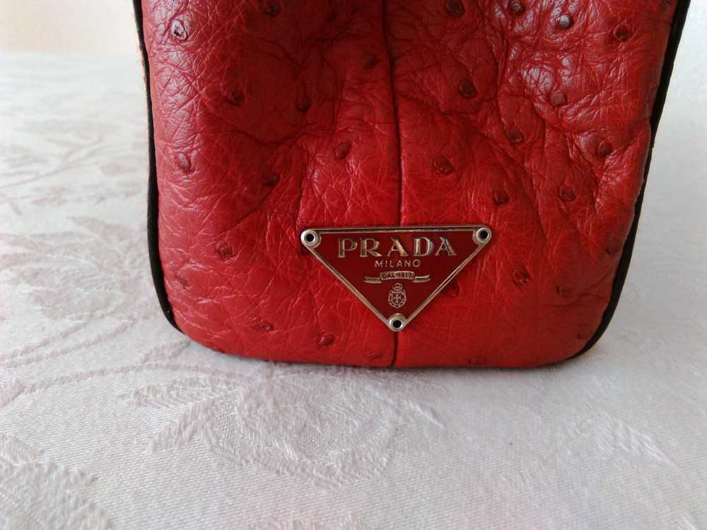 Prada Prada Red Ostrich leather Handbag - image 4