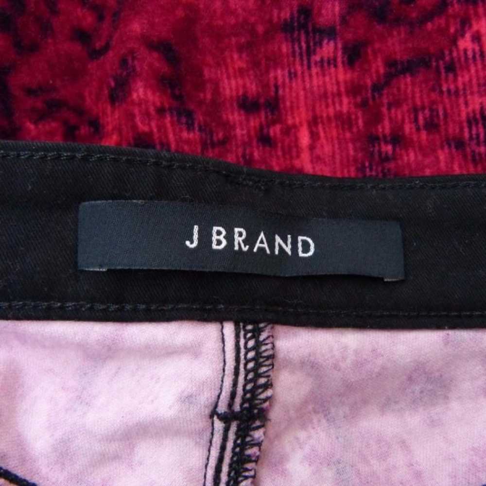 J Brand J BRAND Black Red Floral Velvet Pants - image 3