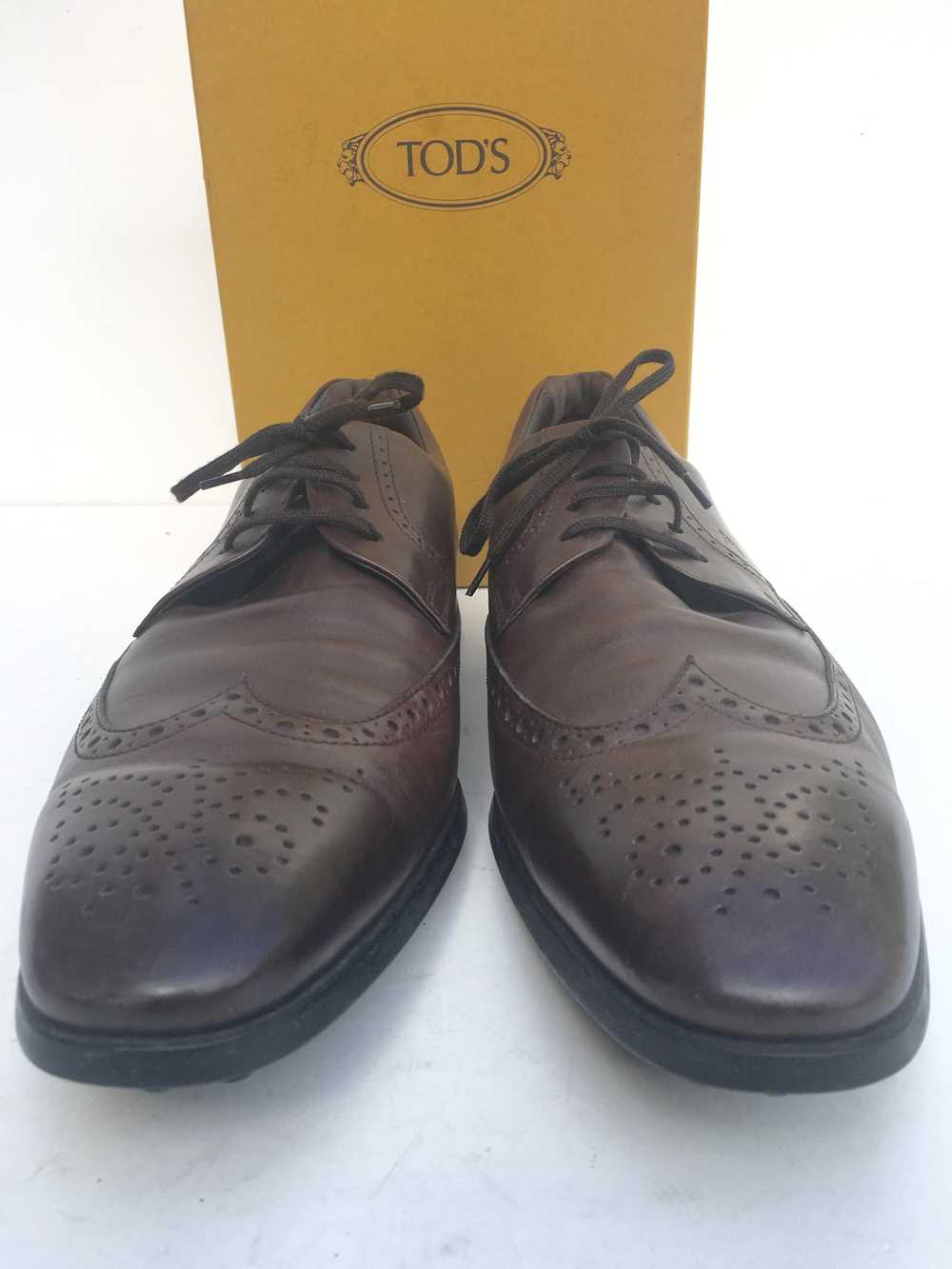 Tod's Tods brown classic soft leather lace up bro… - image 8