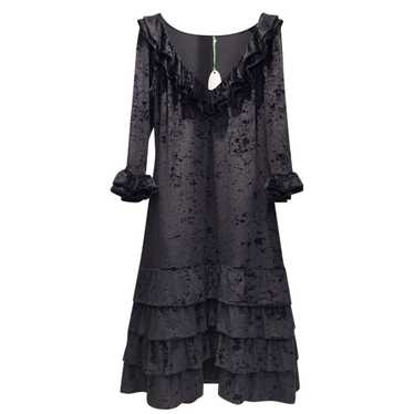 Other Designers French Couture Black Panne Velvet… - image 1