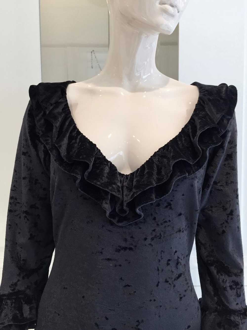 Other Designers French Couture Black Panne Velvet… - image 6