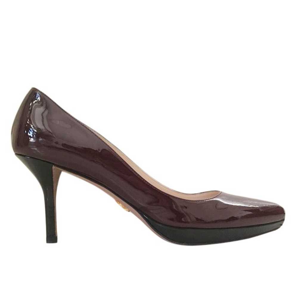 Prada Prada Burgundy Patent Leather Low Heeled Pu… - image 1