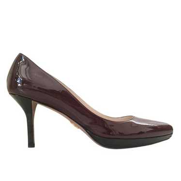 Prada Prada Burgundy Patent Leather Low Heeled Pu… - image 1