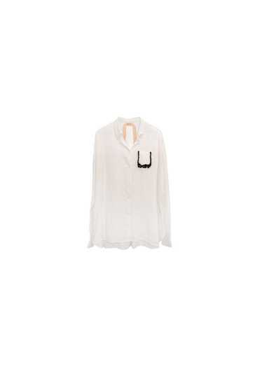 No.21 embellished pocket white silk blend summer s