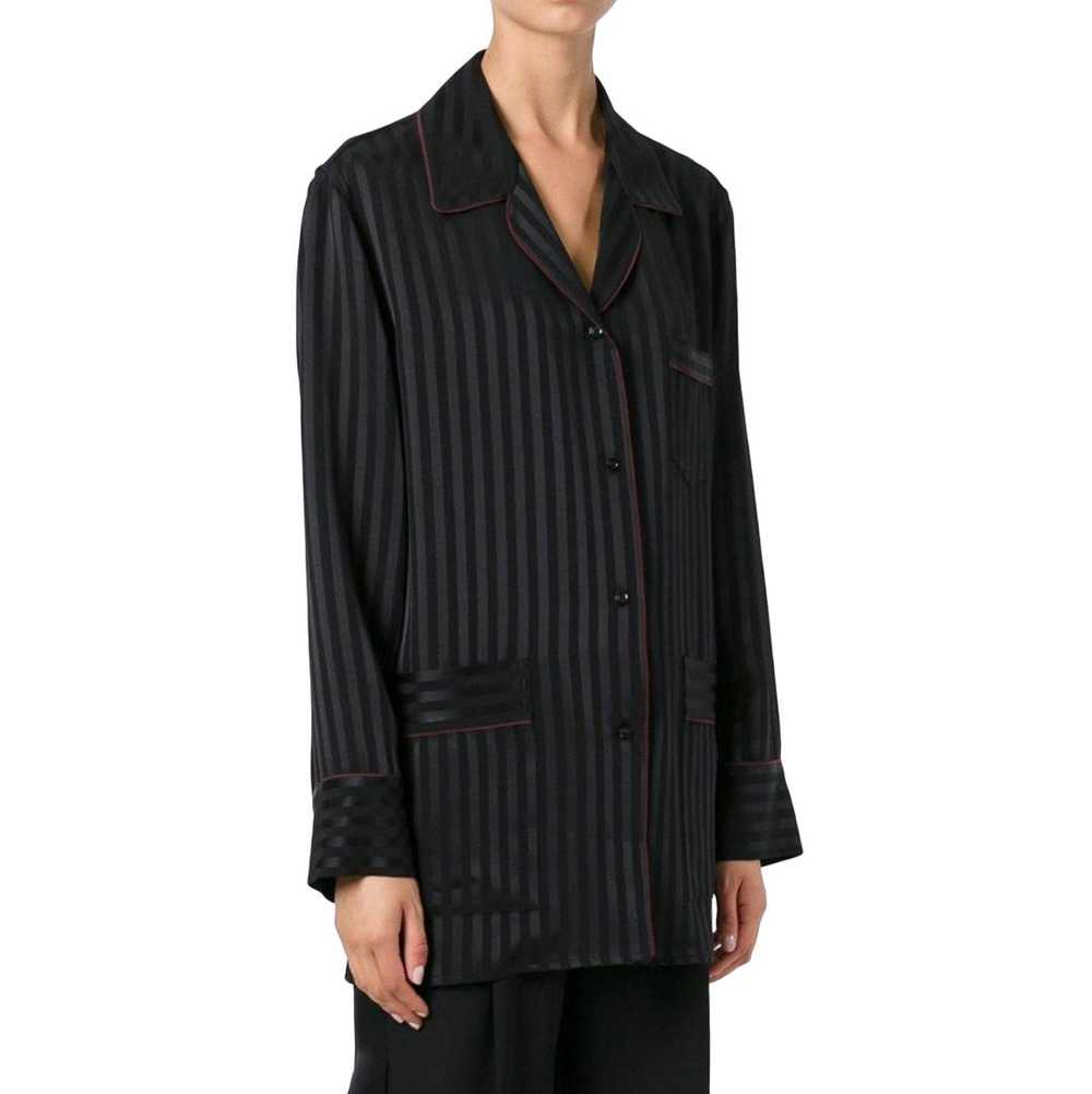 Givenchy Givenchy Black Striped Silk Pyjama Shirt - image 1