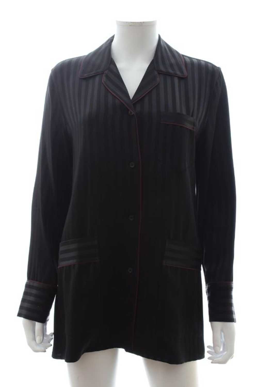 Givenchy Givenchy Black Striped Silk Pyjama Shirt - image 2