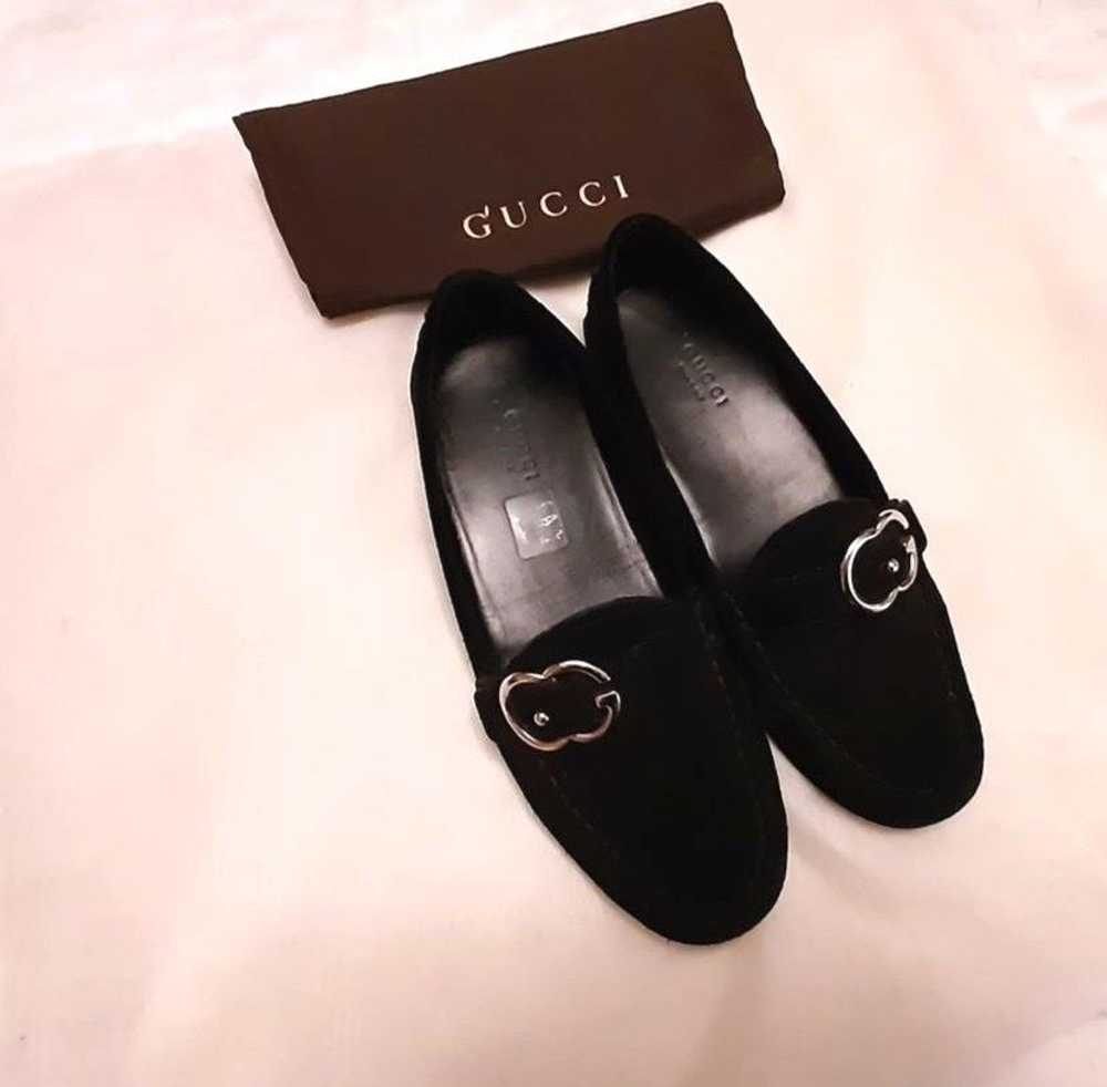 Gucci Black Suede Interlocking G Loafers - image 5