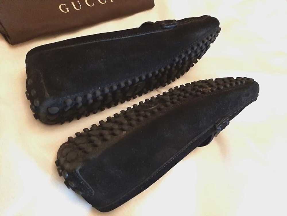Gucci Black Suede Interlocking G Loafers - image 6
