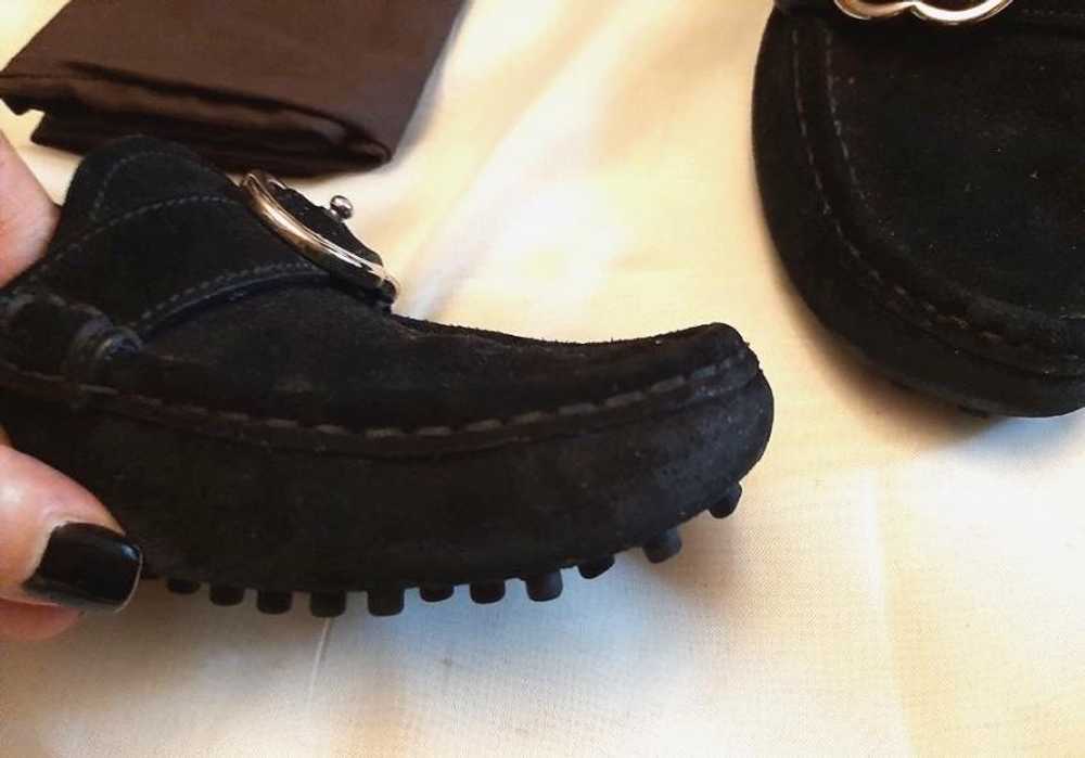 Gucci Black Suede Interlocking G Loafers - image 8