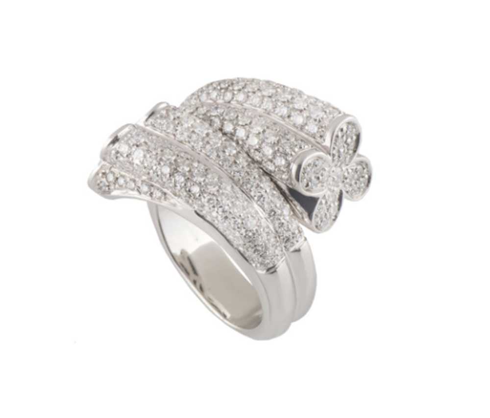Bespoke Bespoke White Gold Diamond Wrapped Ring - image 1