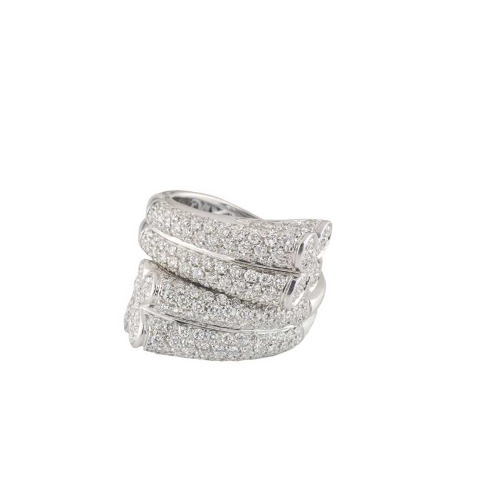 Bespoke Bespoke White Gold Diamond Wrapped Ring - image 3