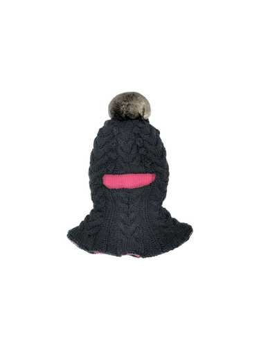 FurbySD chinchilla pompom black wool kid's balacla