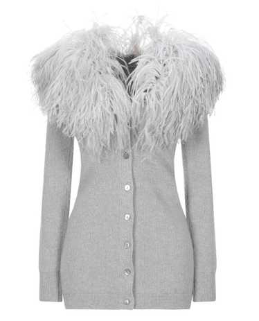 Product Details Blumarine Grey Ostrich Feather Tr… - image 1