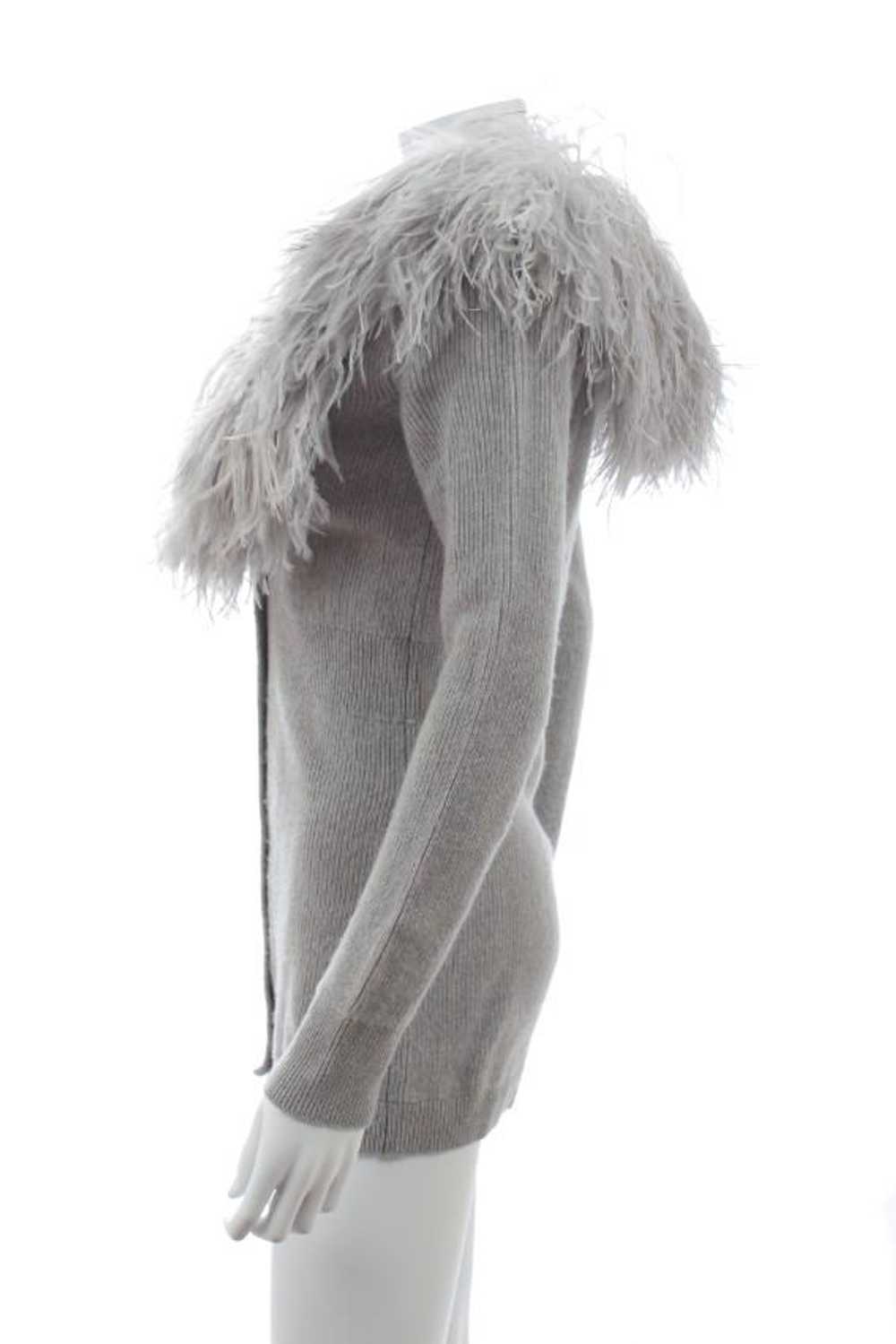 Product Details Blumarine Grey Ostrich Feather Tr… - image 3
