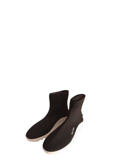 Miu Miu Miu Miu Black & White Knit Sock Ankle Boot