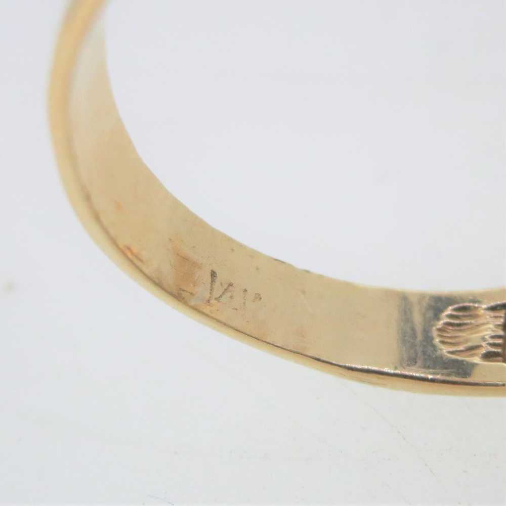 14K Black Hills Gold Turtle Ring with Diamond, Ru… - image 9