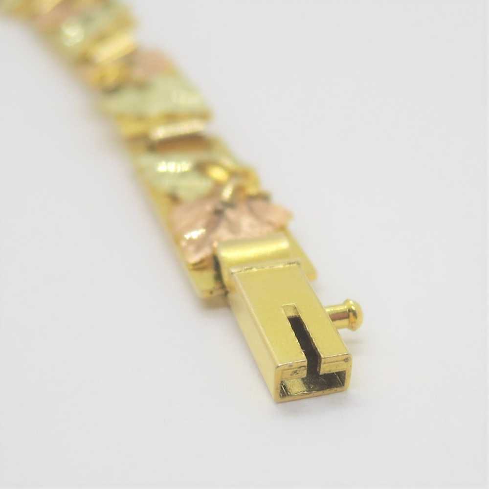 Landstrom 10k Yellow & Black Hills Gold Link Brac… - image 9