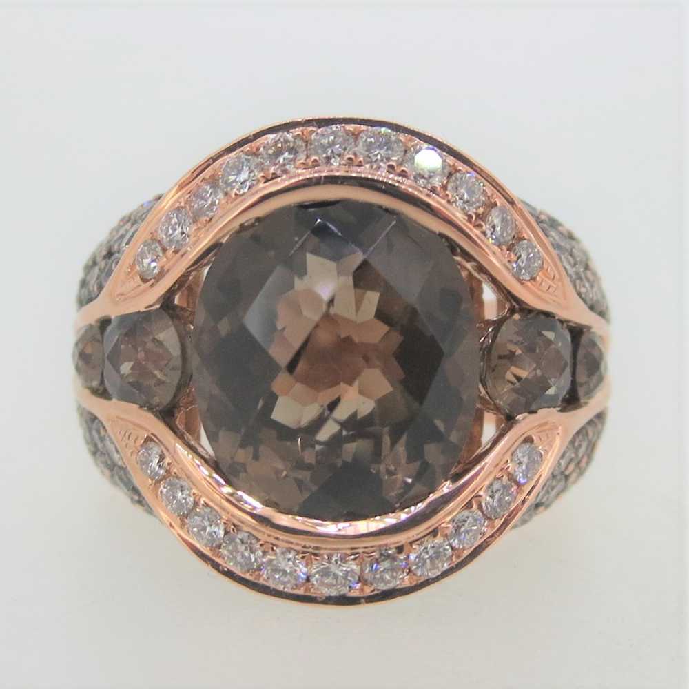 14k Rose Gold LeVian Smoky Quartz & Approx.75ct D… - image 1