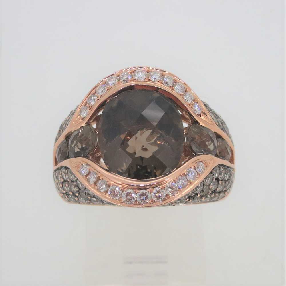 14k Rose Gold LeVian Smoky Quartz & Approx.75ct D… - image 2