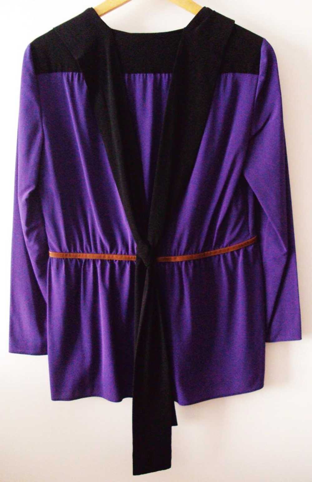 Prada Prada Purple & Black Silk Blouse - image 8