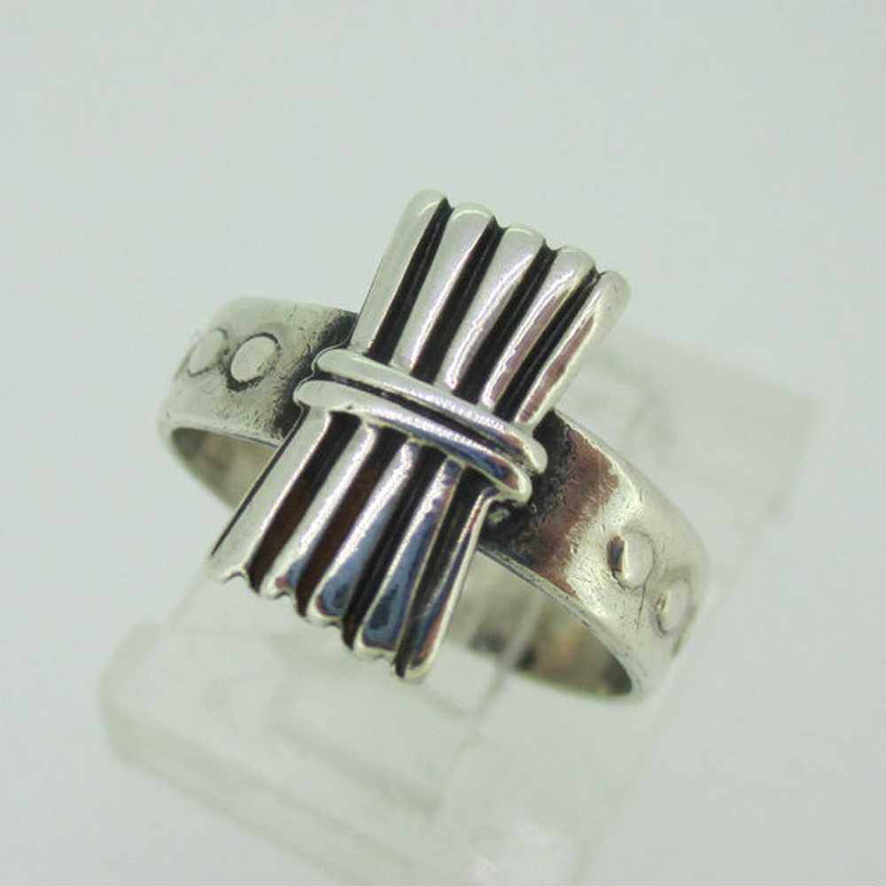 Sterling Silver Camp Fire Girls Ring Size 3.5 - image 3
