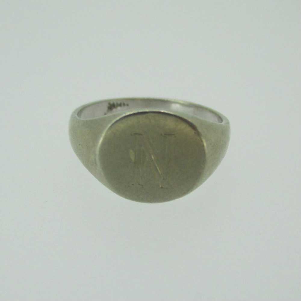 Sterling Silver Baby or Pinky Initial "N" Ring 4 … - image 7