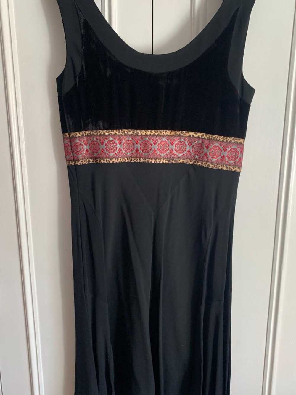 Galliano Galliano Black Satin Embroidered Dress - image 8