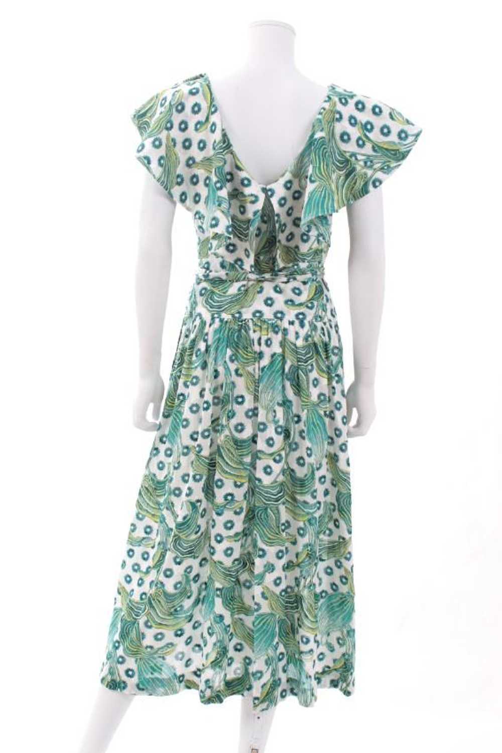 Temperley Temperley Green Twill Florrie Midi Dress - image 4