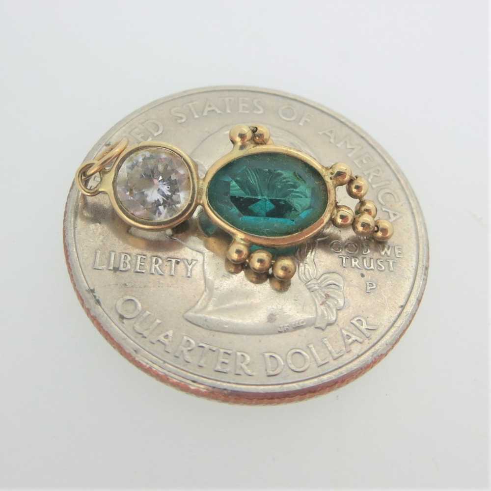 14k Yellow Gold Created Emerald May Birthstone Bo… - image 6