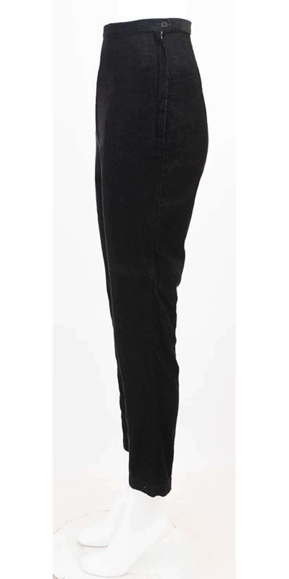 Black Corduroy 1950s Capri Pants - Gem