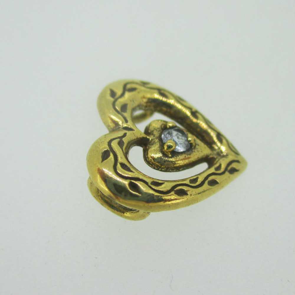 Sterling Silver Gold Wash Franklin Mint 85 Heart … - image 2