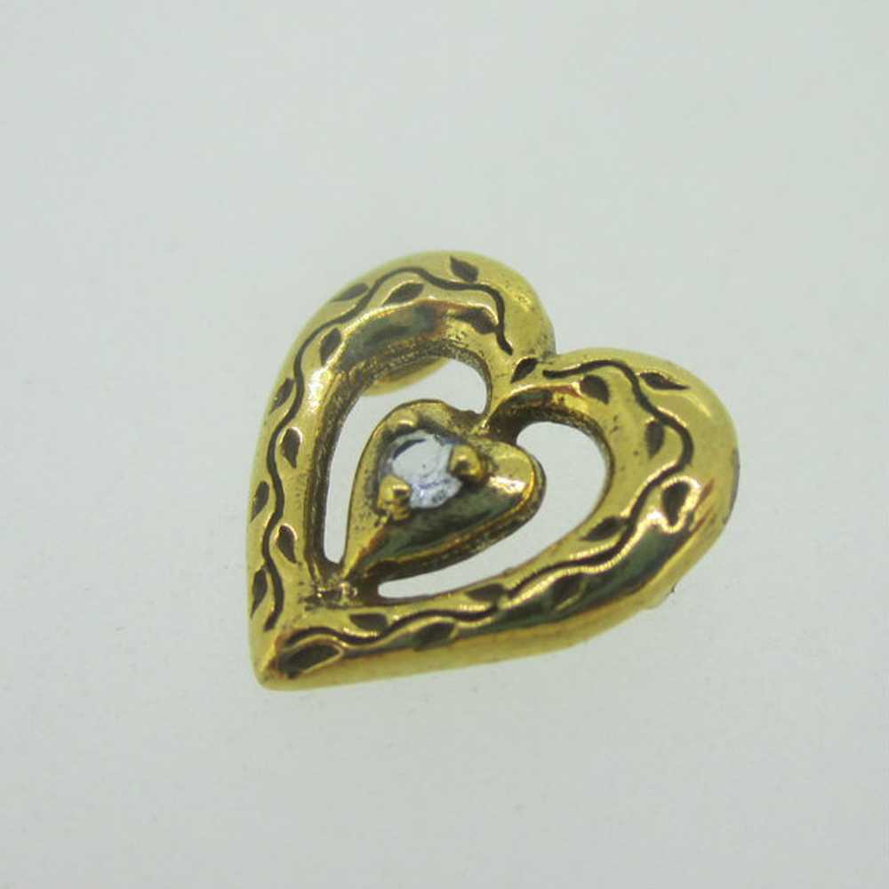 Sterling Silver Gold Wash Franklin Mint 85 Heart … - image 3