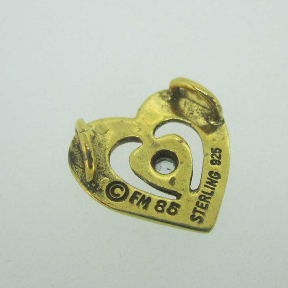 Sterling Silver Gold Wash Franklin Mint 85 Heart … - image 4